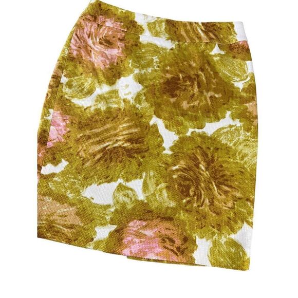 Talbots Petite Spring Watercolor Floral Lined Artsy Fall Pencil Skirt Size 4p - Picture 4 of 10